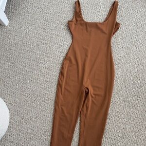 SKIMS Rust Brown Scoop-Neck Jumpsuit